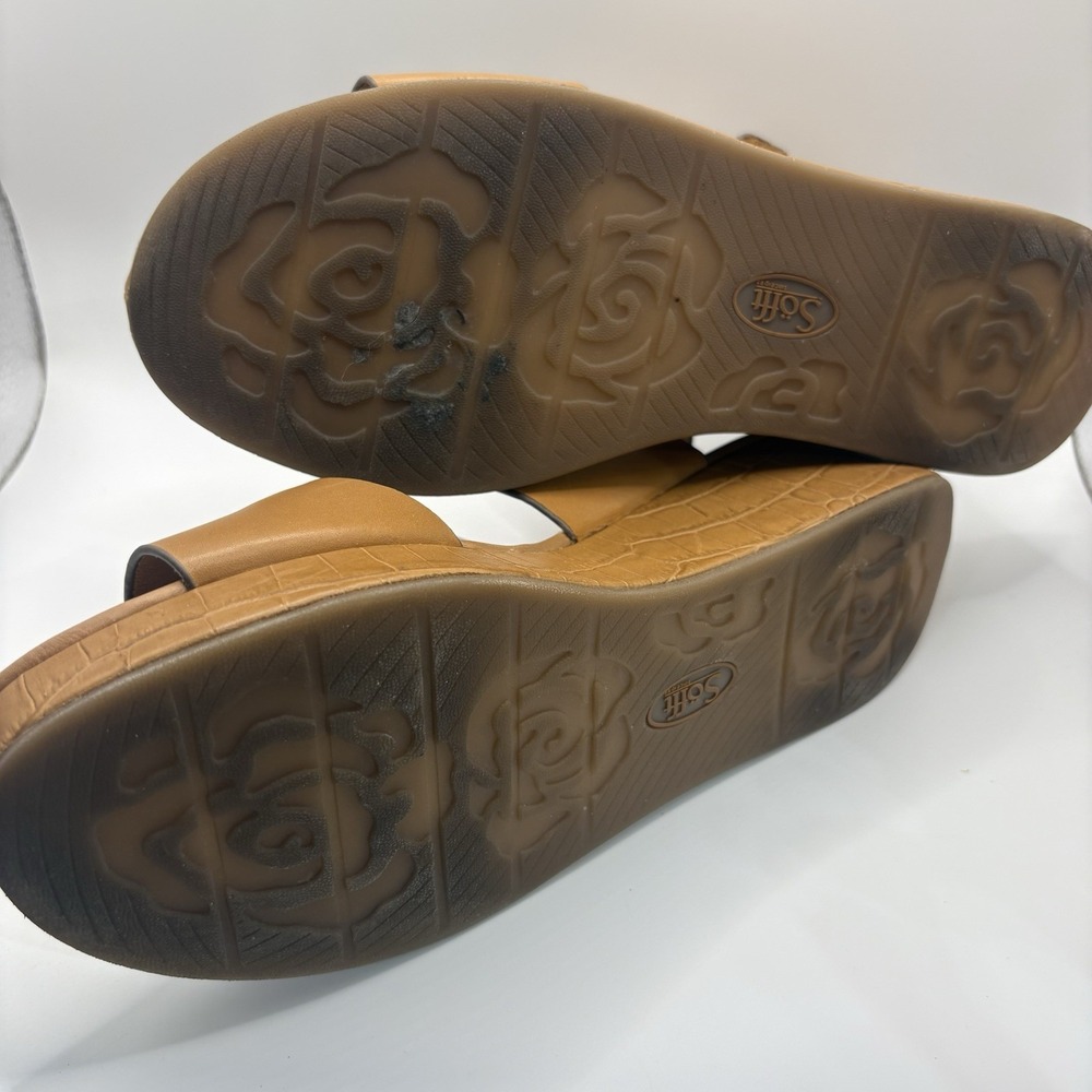 SOFFT FAEDRA Leather Platform Women's Sandals Size 9 Color Luggage - Picture 8 of 8